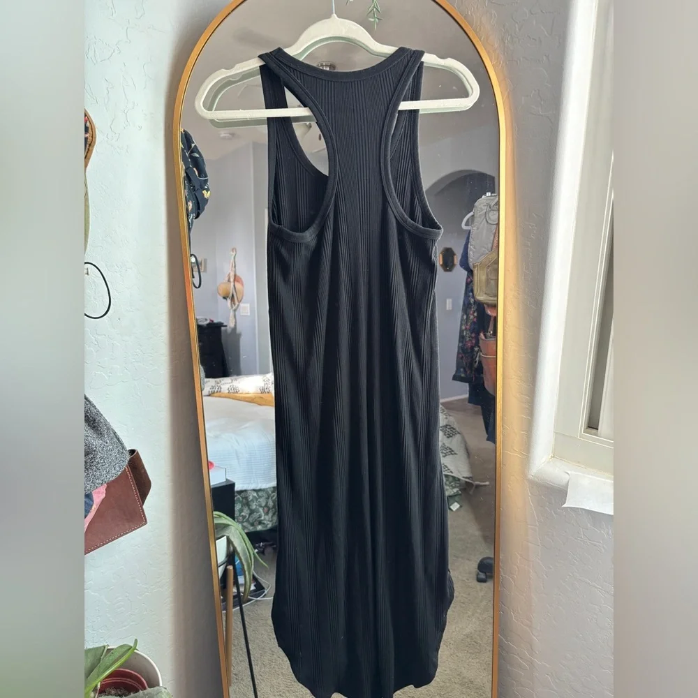 Black Ribbed Dress - Picture 3 of 4